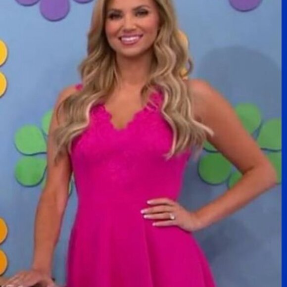 Ted Baker Taliia Halterneck Embroidered Lace Dress NWT Fuchsia Pink Size 12 - Picture 6 of 13